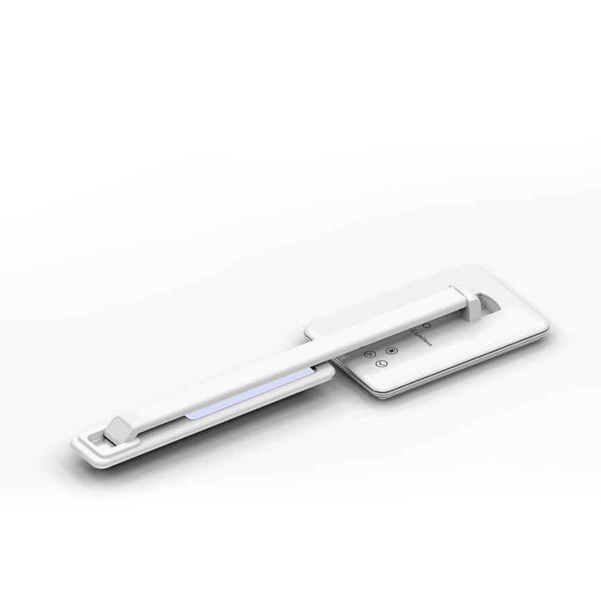 LED érintős, fényerőszabályzós asztali lámpa vezeték nélküli töltéssel LED/4W/5V 3000-6500K USB fehér