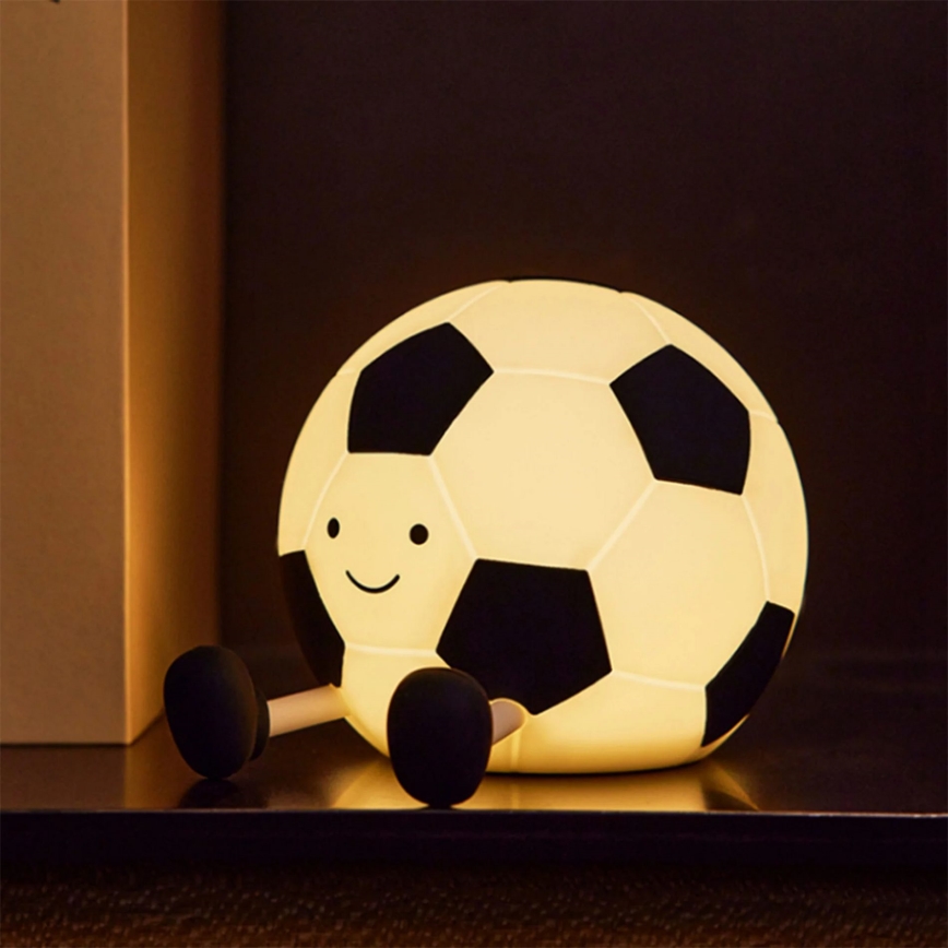 LED Dimmeres gyerek érintőlámpa FOOTBALL LED/2W/5V USB 1200 mAh fehér/fekete
