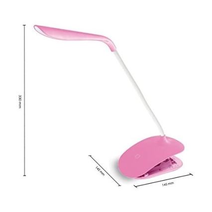 LED Érintős stbályozható asztali lámpa csipeszes LED/3,5W/230V rózsaszín