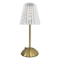 LED érintős, tölthető asztali lámpa ELBA LED/1,6W/800 mAh 3000/4000/6000K arany/átlátszó