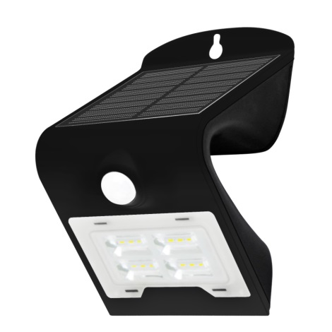 LED Érzékelős solár fali lámpa LED/2W IP65 fekete