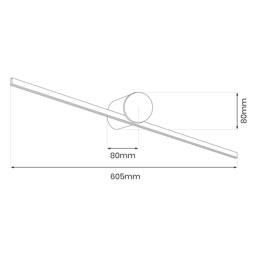 LED-es fürdőszobai tükörvilágítás ARTIST, 9W, 230V, 60 cm, IP44, fehér
