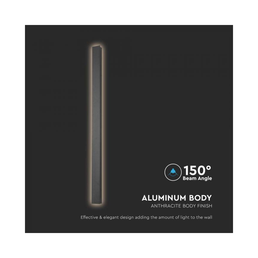 LED-es kültéri fali lámpatest LED/10W/230V 3000K IP65 51 cm antracit