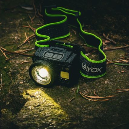 LED, állítható fényerejű, újratölthető fejlámpa érzékelővel és vörös fénnyel LED/6W/5V/3xAAA IP66 500 lm 1200 mAh