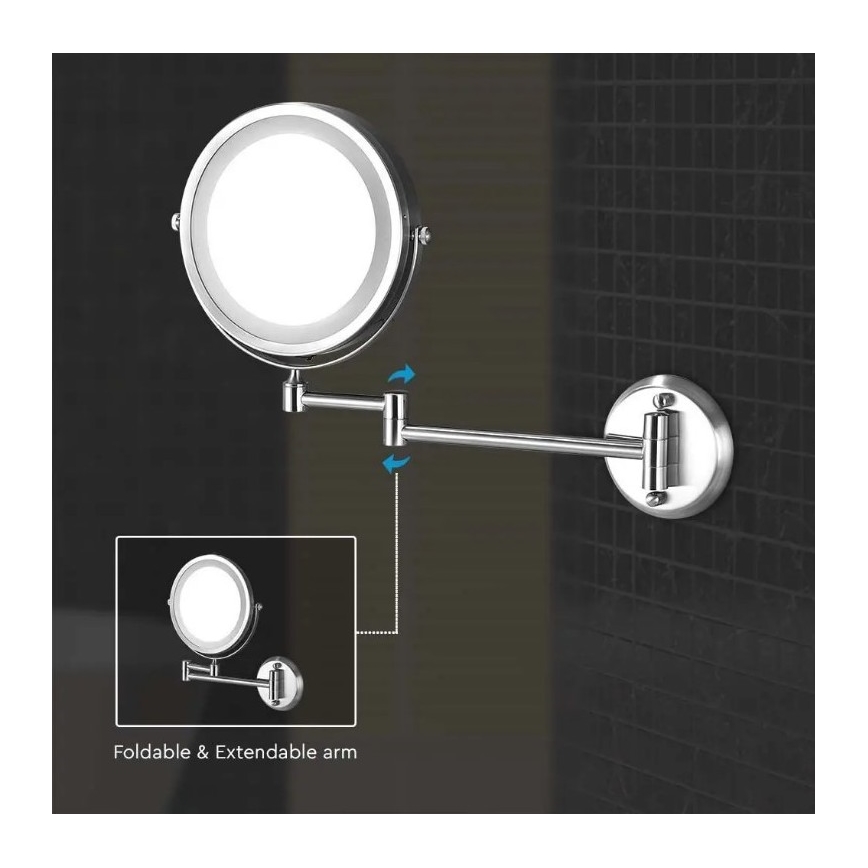 LED Fali kozmetikai tükör LED/3W/6V 4xAA IP44