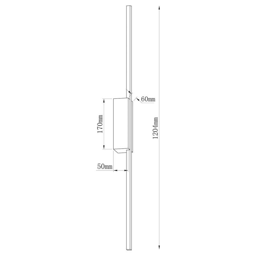 LED fali lámpa AISHA LED/20W/230V 4000K 120 cm arany