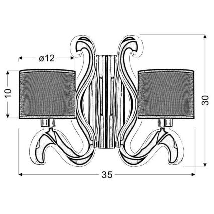 LED fali lámpa AMBROSIA 2xE14/40W/230V + LED/12,3W réz