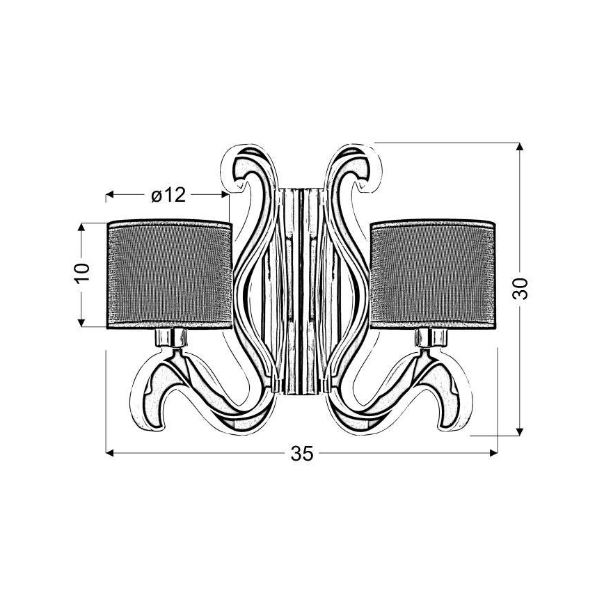 LED fali lámpa AMBROSIA 2xE14/40W/230V + LED/12,3W réz