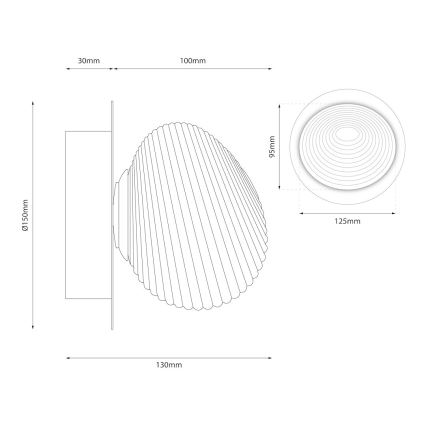 LED fali lámpa BOLLA LED/3W/230V arany/füstös bézs