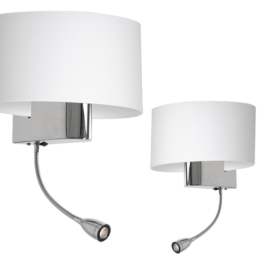 LED Fali lámpa CASINO 1xE27/60W/230V + LED/1W/230V fehér