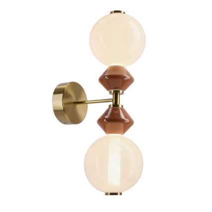 LED fali lámpa FLORES 2xLED/5W/230V arany/barna