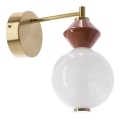 LED fali lámpa FLORES LED/7W/230V arany/barna