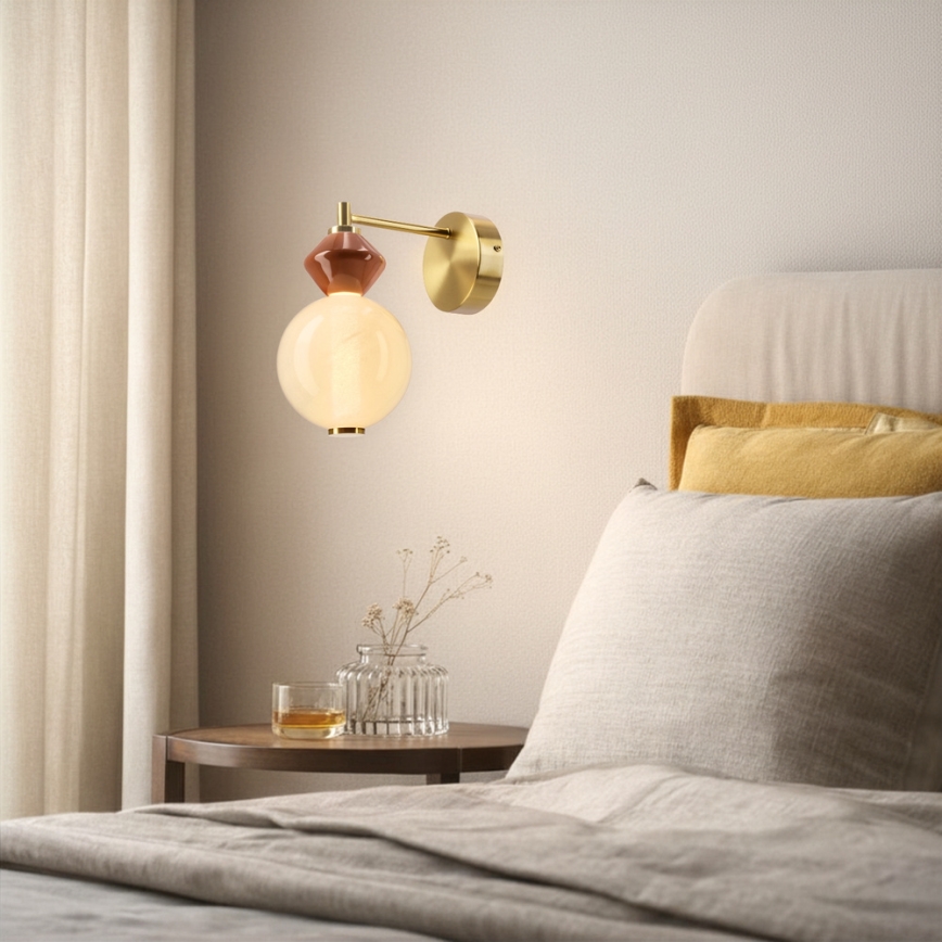 LED fali lámpa FLORES LED/7W/230V arany/barna