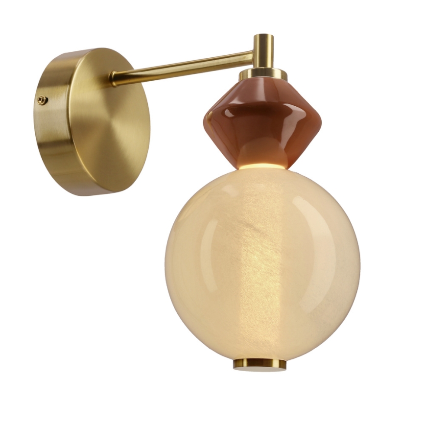 LED fali lámpa FLORES LED/7W/230V arany/barna