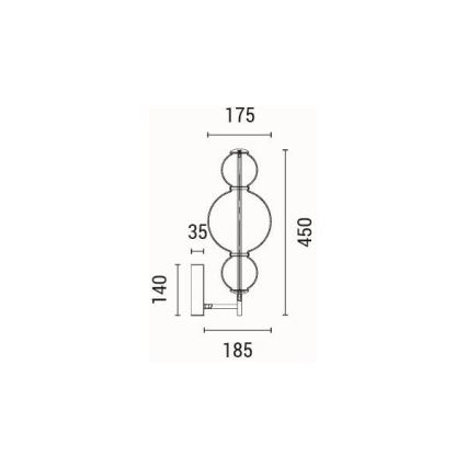 LED Fali lámpa LED/12,6W/230V 3000K