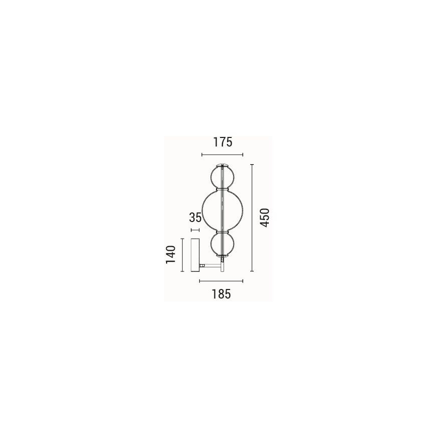 LED Fali lámpa LED/12,6W/230V 3000K
