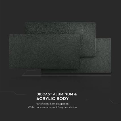 LED Fali lámpa LED/12W/230V 3000K fekete