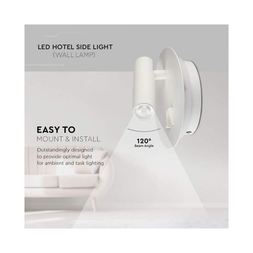 LED Fali lámpa LED/3W/230V + LED/6W/230V 3000K fehér