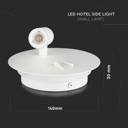 LED Fali lámpa LED/3W/230V + LED/6W/230V 3000K fehér
