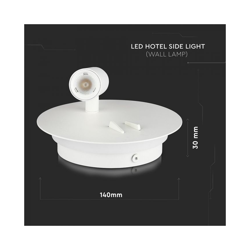 LED Fali lámpa LED/3W/230V + LED/6W/230V 3000K fehér