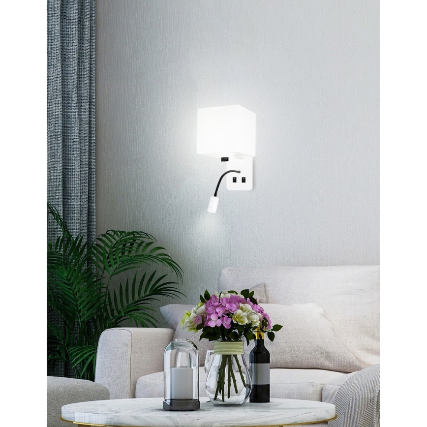 LED Fali lámpa MAGNUM 1xE27/40W/230V + LED/3W fehér