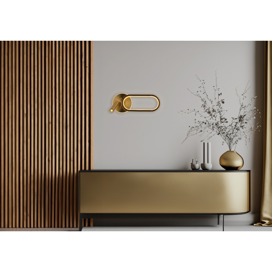 LED Fali lámpa MONET LED/13W/230V + LED/2W 3000/4000/6000K arany