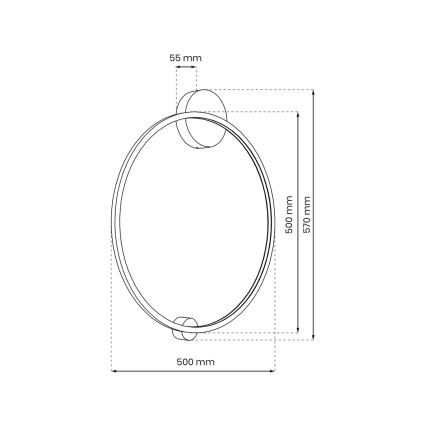 LED Fali lámpa SATURNO LED/25W/230V átmérő 50 cm IP44 antracit