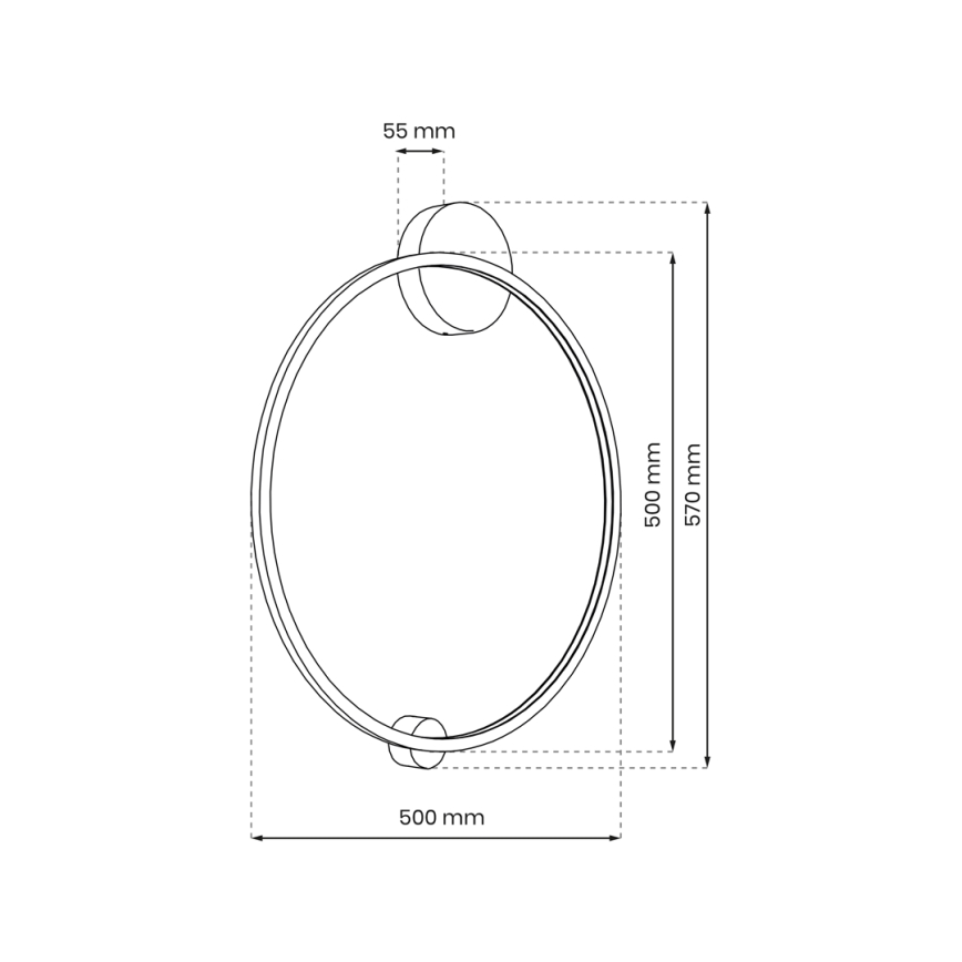 LED Fali lámpa SATURNO LED/25W/230V átmérő 50 cm IP44 antracit