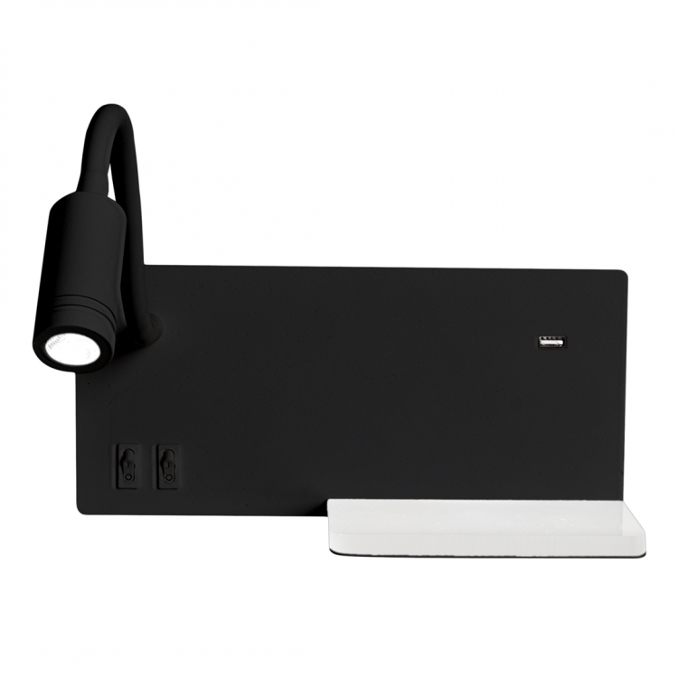 LED fali lámpa SHELF LED/4W+LED/5W+LED/2W/230V fekete