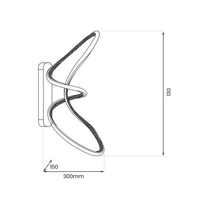 LED Fali lámpa TESORO LED/15W/230V fekete