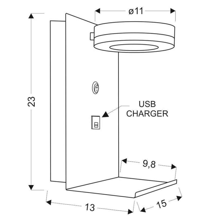 LED fali lámpa töltővel COMPACT LED / 4W / 230V