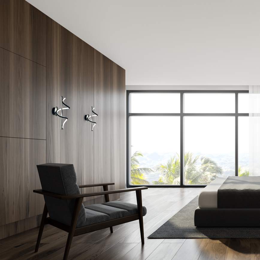 LED Fali lámpa TWIST LED/12W/230V fekete