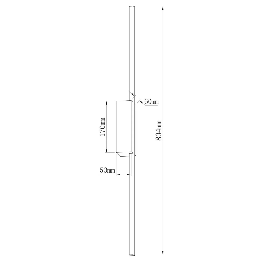 LED fali lámpatest AISHA LED/12W/230V 4000K fekete