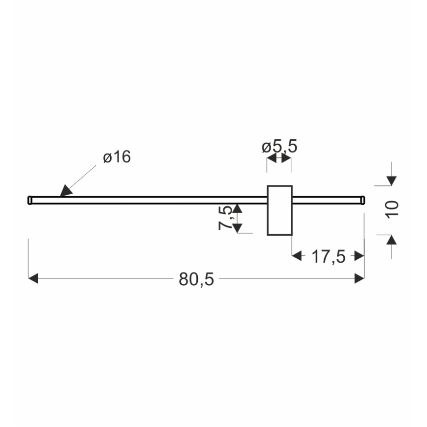 LED fali lámpatest ARIAN LED/13W/230V 4000K fekete