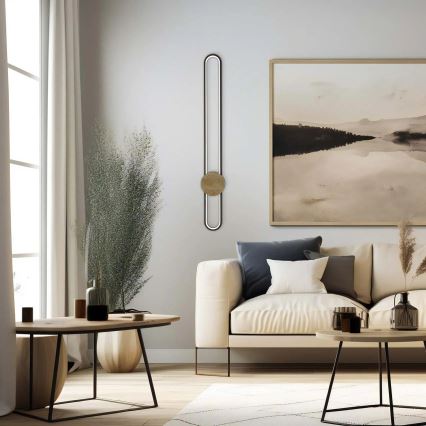 LED fali lámpatest FLORENTYNA LED/24W/230V 4000K fekete/bézs