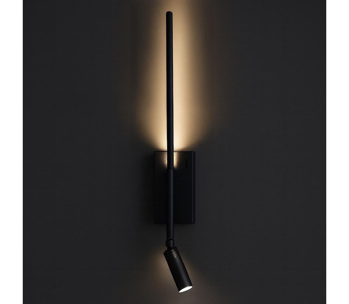 LED fali lámpatest TORCH LED/6W/230V + LED/3W fekete ML1566