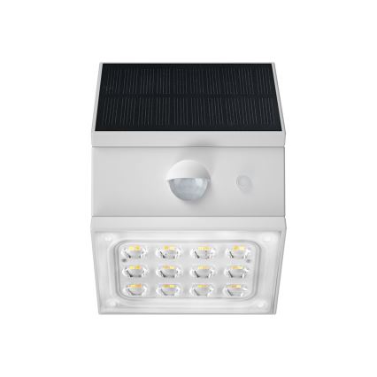 LED fali napelemes lámpatest érzékelővel LED/2,5W/3,7V 3000/4000/6000K IP65 1200 mAh fehér