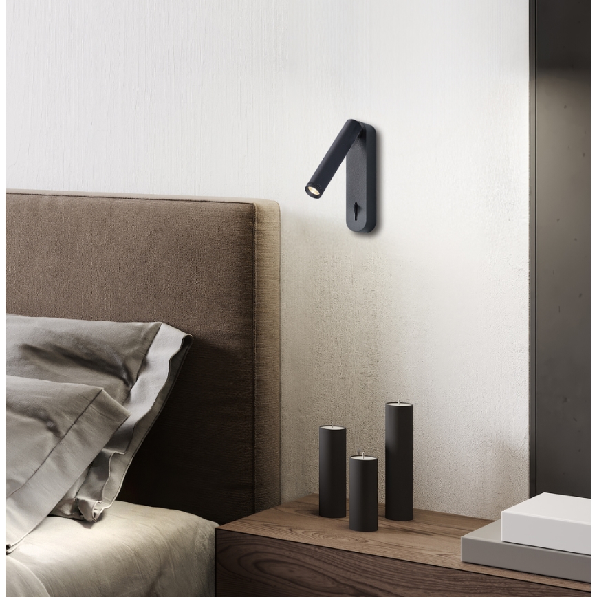LED fali spotlámpa ABRIEL LED/6W/230V fekete