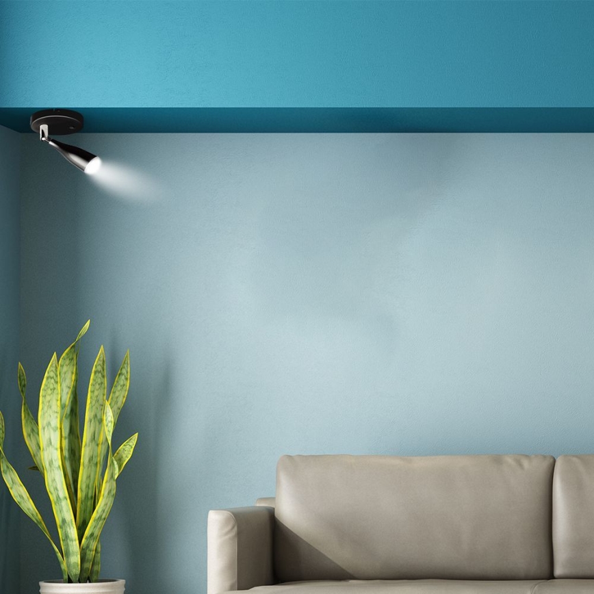 LED fali spotlámpa kapcsolóval LED/4,5W/230V 3000K fekete