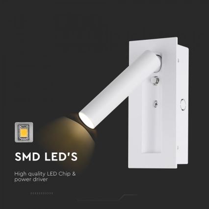LED fali spotlámpa LED/2W/230V 3000K fehér