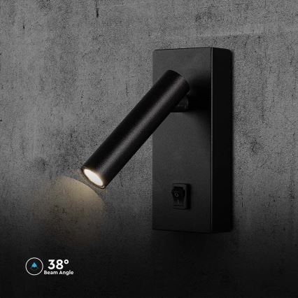 LED Fali spotlámpa LED/2W/230V 4000K fekete