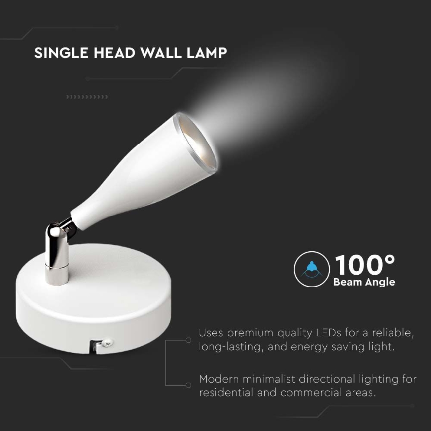 LED fali spotlámpa LED/4,5W/230V 4000K fehér