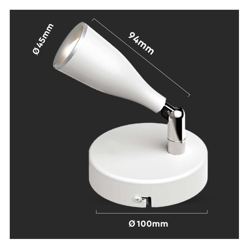 LED fali spotlámpa LED/4,5W/230V 4000K fehér
