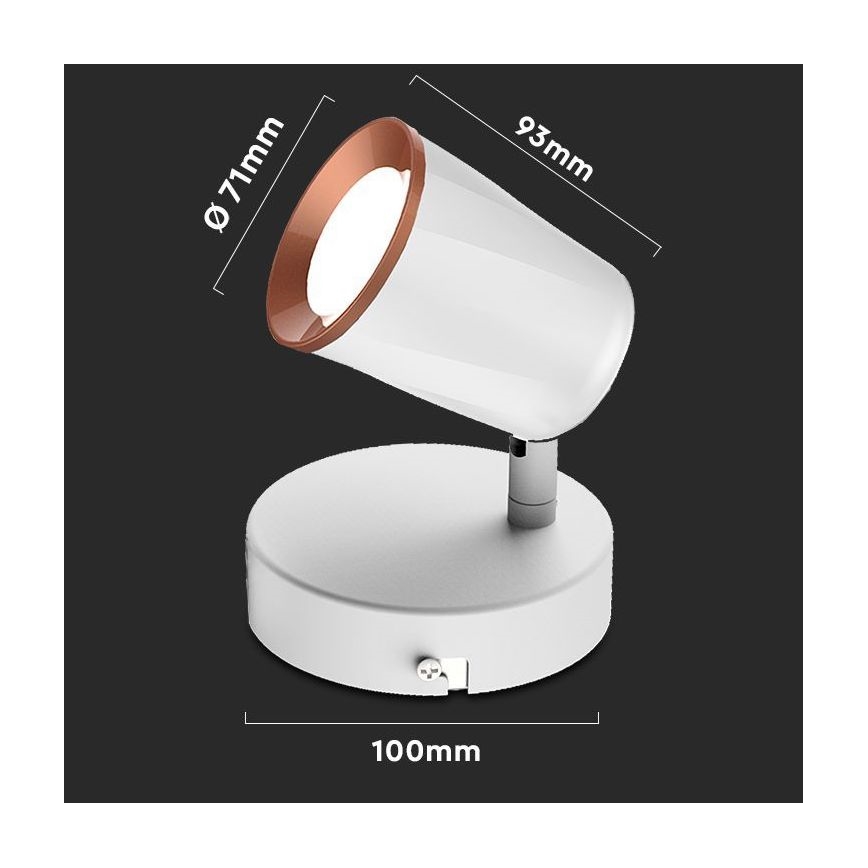 LED fali spotlámpa LED/5W/230V 3000K fehér