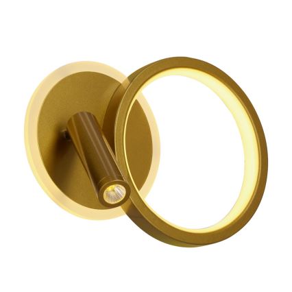 LED fali spotlámpa MONET LED/15W/230V arany