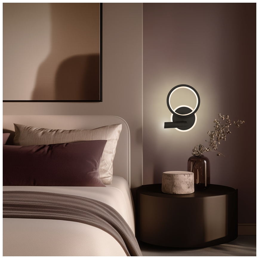 LED fali spotlámpa MONET LED/16W/230V fekete