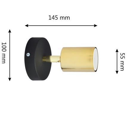 LED Fali spotlámpa TUNE 1xGU10/4,8W/230V arany/fekete