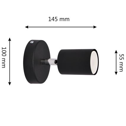 LED Fali spotlámpa TUNE 1xGU10/4,8W/230V fekete