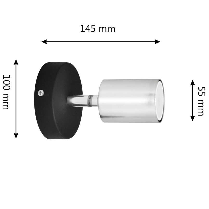 LED Fali spotlámpa TUNE 1xGU10/4,8W/230V matt króm/fekete
