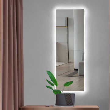 LED Fali tükör világítással RECTANGULAR 80x20 cm fehér